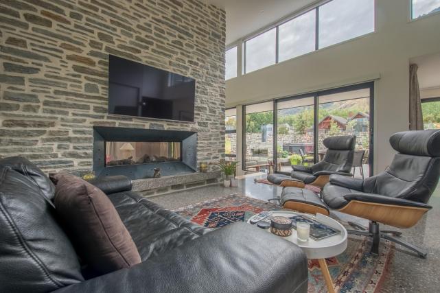 Stone wall and fire place